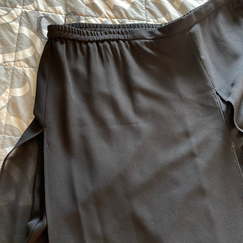 Black Dressbarn Plus Size Dress Pants with a Split Overlay
